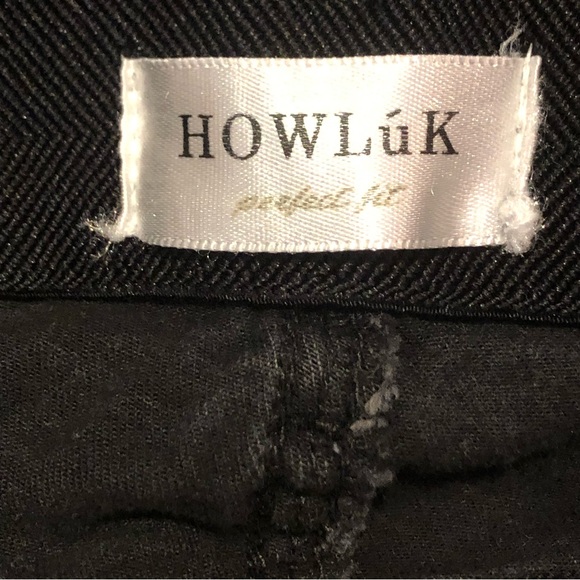 Howluk black perfect fit stretchy distress raw hams  3/4 ladies size small jeans - Picture 5 of 16